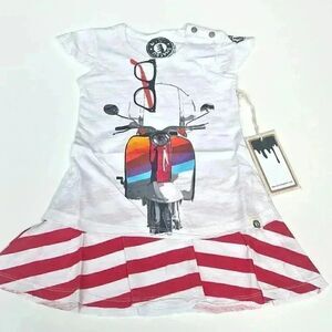 NWT Mini Shatsu Rainbow Scooter Dress STRIPES RETRO Baby Girl’s Size 12M